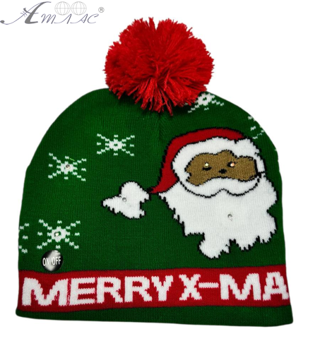 Шапка вязанная с подсветкой d=20+см зеленая Merry... 07495 Шапка вязанная с подсветкой d=20+см зеленая Merry... 07495