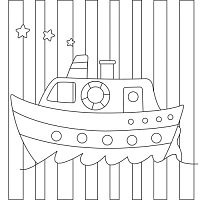 Полотно з контуром Човник на підрамнику 20 х 20 см 950385