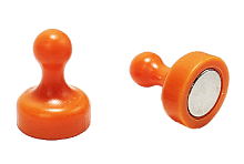 Магнит неодимимовый Пешка для доски 19х25мм 1шт Оранжевый  07473