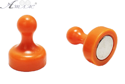 Магнит неодимимовый Пешка для доски 19х25мм 1шт Оранжевый  07473