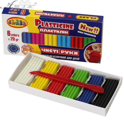 Пластилін Class 6 кольорів 120 гр 7643С Пластилін Class 6 кольорів 120 гр 7643С