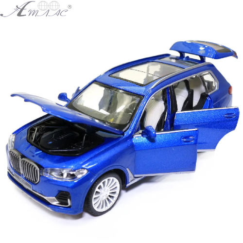 Машинка Автопром BMW Х7 синя метал світло звук 16см  68470 фото 2