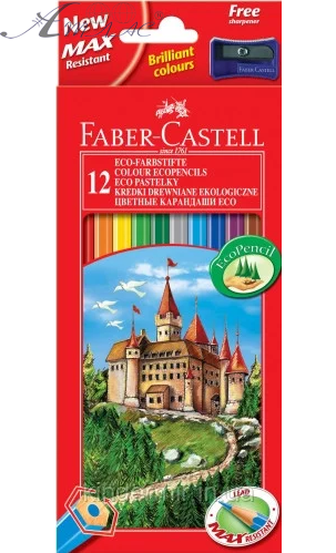 Олівці кольорові Faber-Castell 12 кольорів + точилка 120112LE Олівці кольорові Faber-Castell 12 кольорів + точилка 120112LE