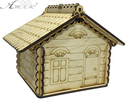 Домик № 2 Шкатулка с открывающейся крышей 14 х 13 х 14 см AS-4240, F-0104 Домик № 2 Шкатулка с открывающейся крышей 14 х 13 х 14 см AS-4240, F-0104