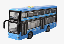 Игрушка Автобус Shuttle Bus  Синий 2х этажный двери свет звук 28 см  WY912В