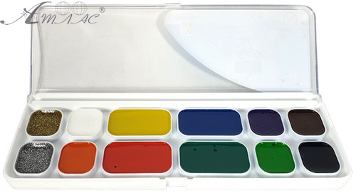 Акварель набор Луч "Престиж" зол.+ серебро  12цветов фото 2