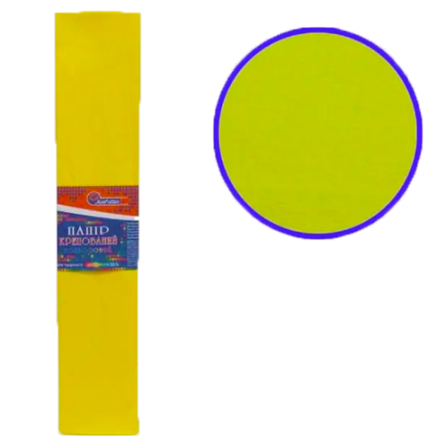 Бумага гофрированная Желтая 50х200см 55% цена за 10шт  KR55-8030