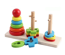 Игрушка Деревянная Пирамидка развивающая Три Дубка  MD1321 А