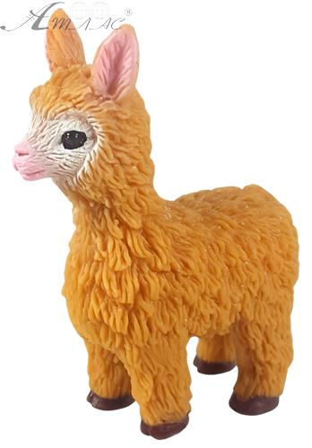 Игрушка силиконовая антистресс, лама рыжая 8 см 09691 Игрушка силиконовая антистресс, лама рыжая 8 см 09691