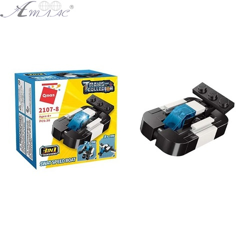 Игрушка Конструктор Qman Катер Полиция 3в1 30 детали 2107-8 Игрушка Конструктор Qman Катер Полиция 3в1 30 детали 2107-8