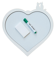 Доска Магнитная сухостираемая с рамкой из МДФ 37х39см Сердце с котиками  AS-7028