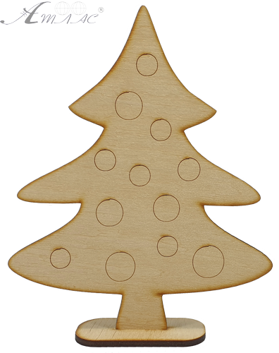 Фигурка фанерная - Елка большая с гравированными шарами на подставке 17.5 см AS-4648, В-0141 Фигурка фанерная - Елка большая с гравированными шарами на подставке 17.5 см AS-4648, В-0141