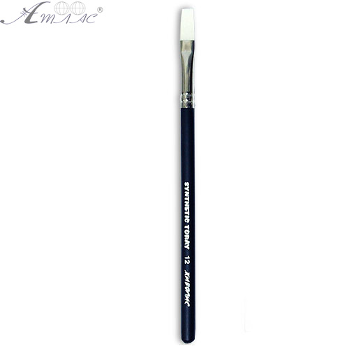 Пензлик синтетичний плоский Synt.Toray № 12 чорний, товста ручка 18 см 1212 Пензлик синтетичний плоский Synt.Toray № 12 чорний, товста ручка 18 см 1212