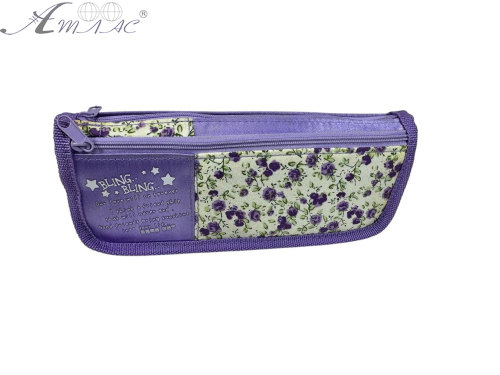Пенал шкільний косметичка 2 відділення в квіточках J-8261 Пенал шкільний косметичка 2 відділення в квіточках J-8261