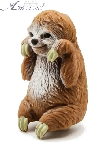 Іграшка Силіконова тягучка Лінивець коричневий 8см  11097