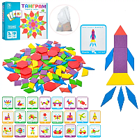 Игрушка Деревянная Танграм с карточками заданиями  MD2239