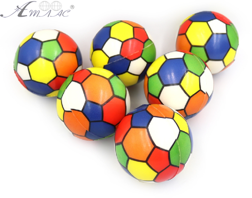 Игрушка Мяч фомовый 6,3см. резиновый детский футбольный микс цветов 9678-6.3 Игрушка Мяч фомовый 6,3см. резиновый детский футбольный микс цветов 9678-6.3