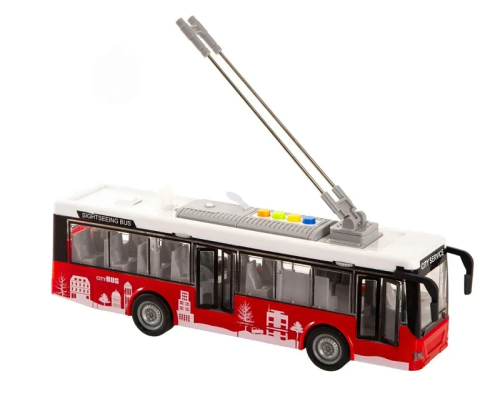 Игрушка Машинка City Bus Троллейбус свет звук двери 28 см А1119-8 Игрушка Машинка City Bus Троллейбус свет звук двери 28 см А1119-8