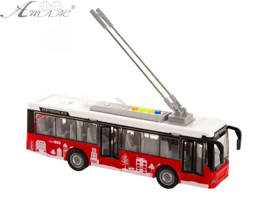 Іграшка Машинка City Bus Тролейбус світло звук двері 28 см А1119-8 Іграшка Машинка City Bus Тролейбус світло звук двері 28 см А1119-8