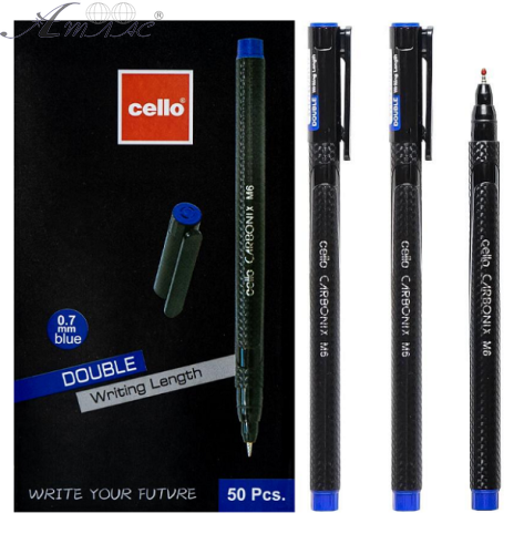 Ручка кулькова Cello СARBONIX синя 0,7мм  12410