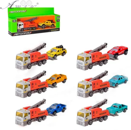 Машинка Автопром Эвакуатор с прицепом 20см микс 7465 Машинка Автопром Эвакуатор с прицепом 20см микс 7465